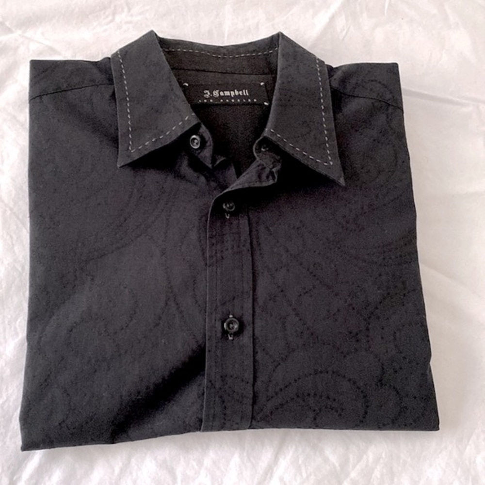 J Campbell Men’s Black Patterned shirt M